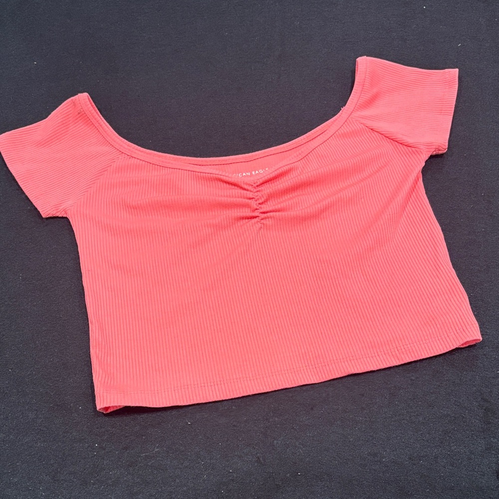 American Eagle Outfitters Coral Crop Top